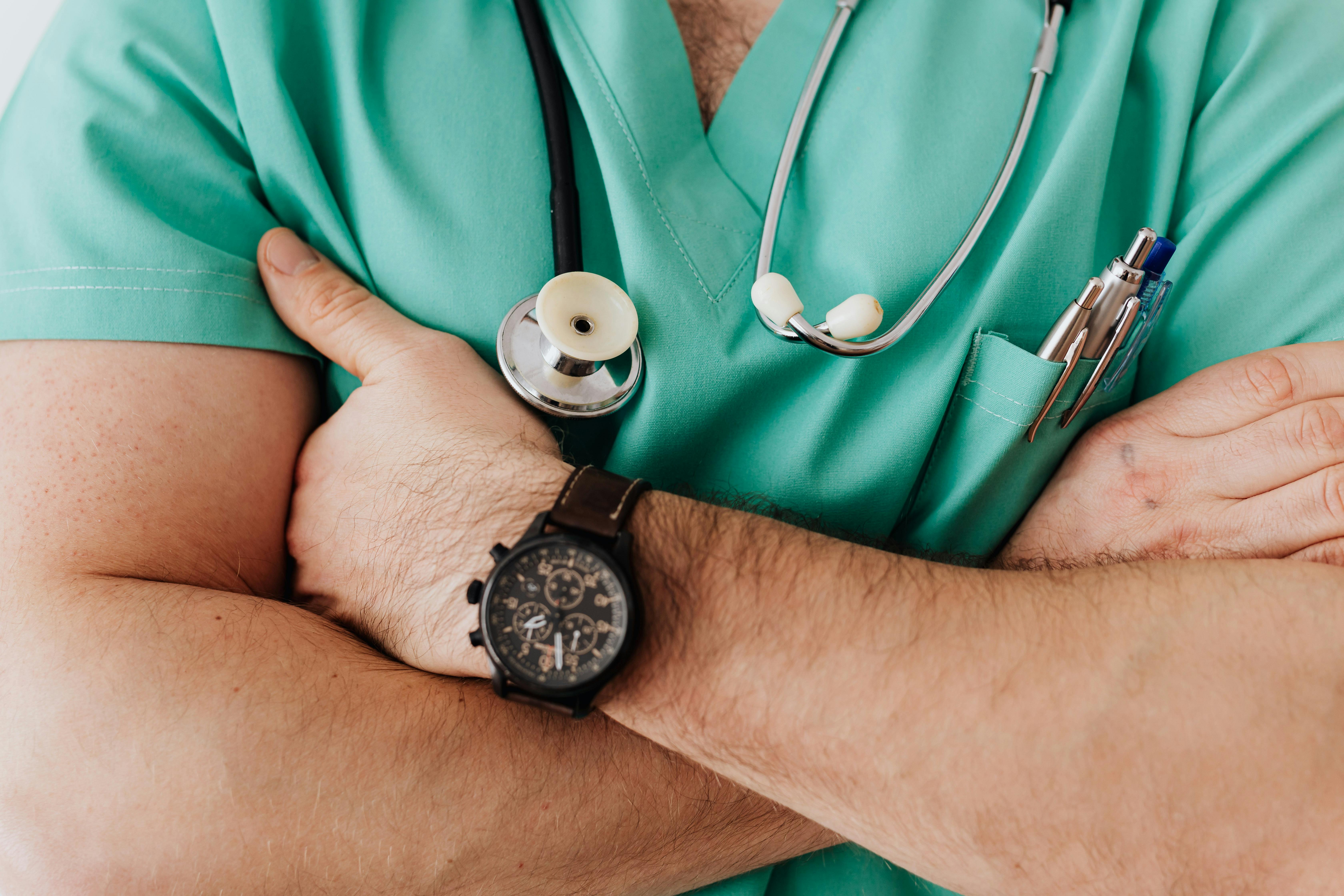 Healthcare professional using digital technology